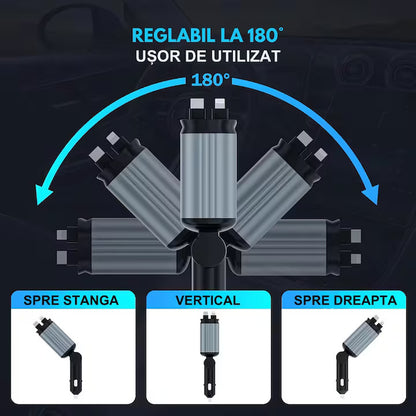 Încărcător Auto Retractabil cu LED Ambiental - Carzs