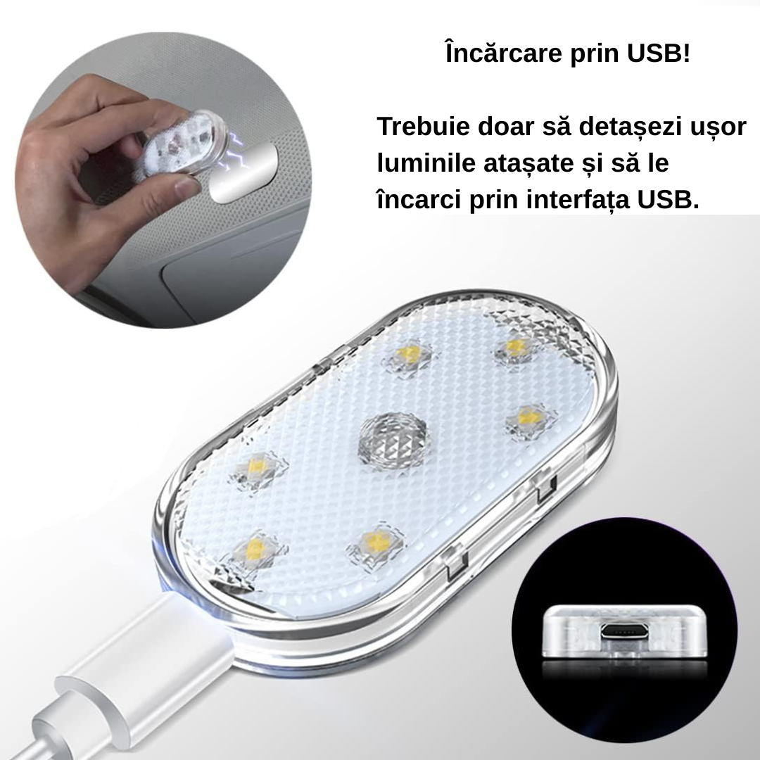 Lumini Ambientale Wireless Pentru Interiorul Mașinii - Carzs
